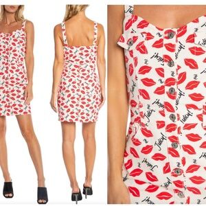 New in bag Juicy Couture Kiss Print Body Con Dress. Size Medium